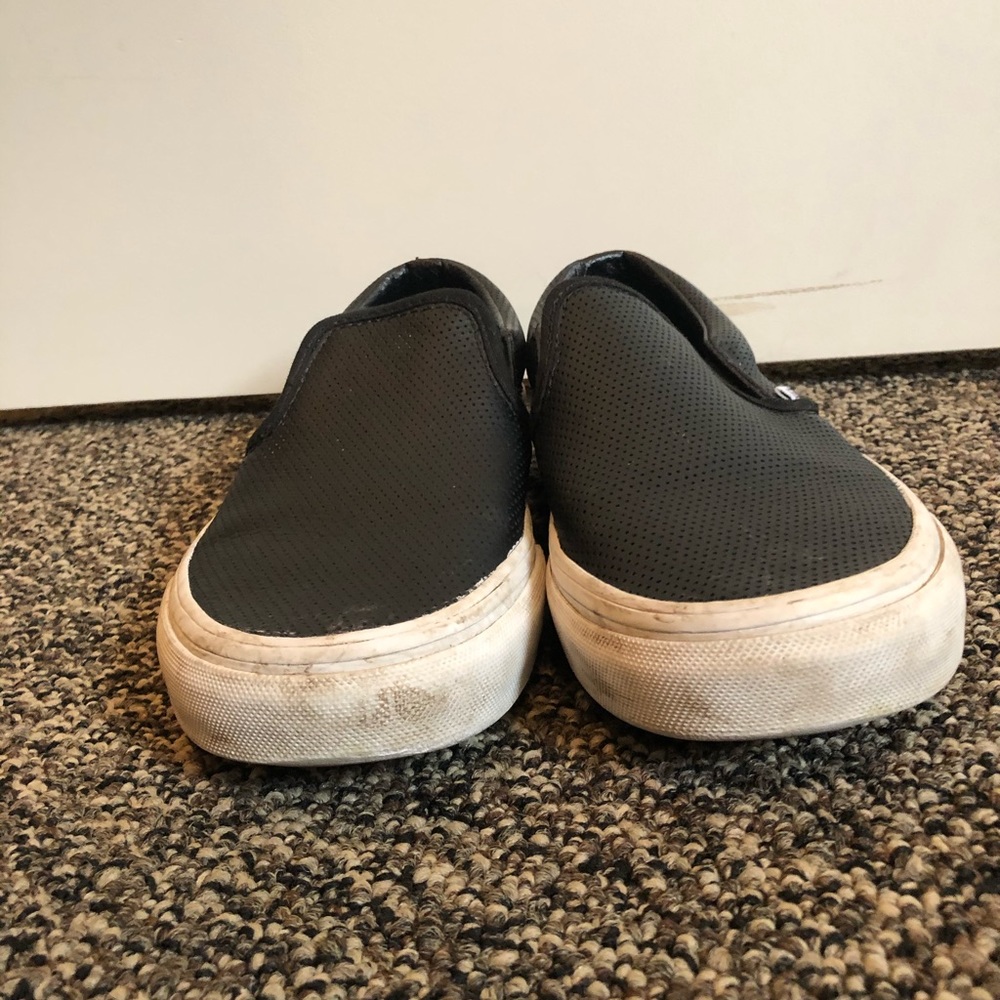 Black leather vans